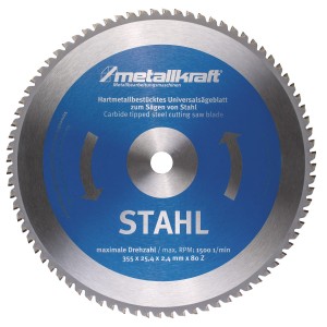 Tarcza piły do stali Metallkraft  Ø 355 x 2,4 x 25,4 mm Z80