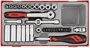 Zestaw kluczy nasadowych z chwytem kwadratowym ¼" Teng Tools TT1435