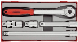 Zestaw pokrętła zapadkowego z chwytem kwadratowym ½" Teng Tools TT1205