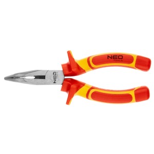 Szczypce wydłużone izolowane wygięte 160 mm 1000V , CrV, polerowane Neo