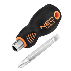Wkrętak odwracalny płasko-krzyżowy z wymienną końcóką 6.0 mm x PH2, CrV Neo