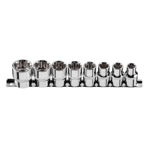 Nasadki Spline stalowe CrV kwadrat 1/2", zestaw 8 szt. Neo Tools