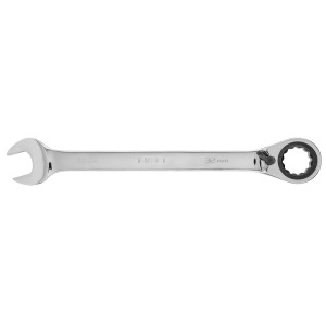 Klucz płasko-oczkowy stalowy CrV z grzechotką i przełącznikiem 32 mm Neo