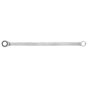 Klucz oczkowy stalowy CrV dwustronny z grzechotką, długi 19 mm Neo