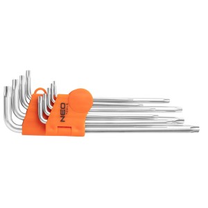 Klucze stalowe CrV Torx, z magnesem, zestaw 9 szt. Neo