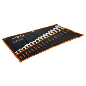 Klucze płasko-oczkowe stalowe CrV 8-32 mm, zestaw 17 szt. Neo