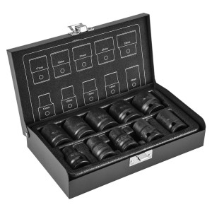 Nasadki udarowe ze stali CrMo   kwadrat   1/2", 10-24 mm, zestaw 10 szt. Neo