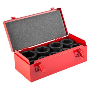 Nasadki udarowe ze stali CrMo   kwadrat   1", 27-50 mm, zestaw 9 szt. Neo