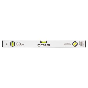 Poziomnica aluminiowa lekka precyzyjna anodowana 60 cm, 3 libelle Topex