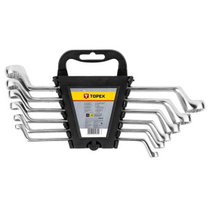 Klucze stalowe oczkowe odgięte 6-17 mm, zestaw 6 szt. Topex