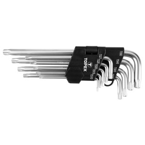 Klucze stalowe pięciokątne TS10-50, zestaw 9 szt. Topex