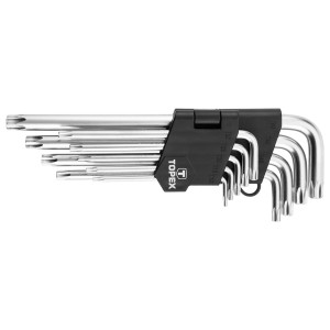 Klucze stalowe Torx T10-T50, zestaw 9 szt. Topex