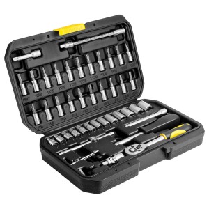 Zestaw kluczy narzędzi na prezent 1/4" w walizce 46 szt. Topex