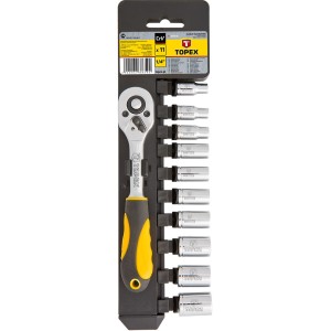 Zestaw kluczy narzędzi na prezent 1/4" zestaw 11 szt. Topex