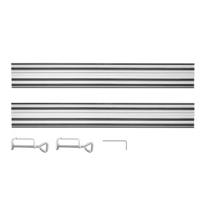 Szyny prowadzące 2 x 700 mm, łącznik, 2 zaciski Graphite