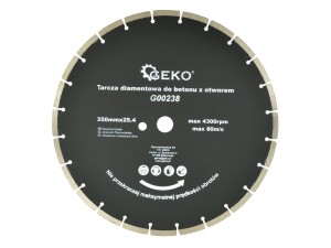 Tarcza diamentowa do betonu 350mmx25,4mm z dodatk. otworem Geko