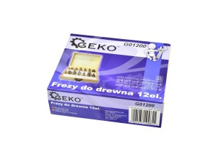 Frezy kształtowe do drewna 12 el./8mm/ GEK do profilowania Geko