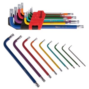 Klucze torx kolorowe T10-T50 9el. CrV stalowe Geko