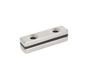 Magnes neodymowy płytkowy z otworami na wkręty 40x10x5mm Geko
