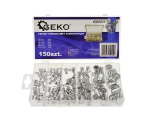 Zestaw nitonakrętek aluminiowych 150szt w pudełku GEKO MOTO