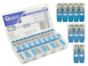 Zestaw szybkozłączek elektrycznych 60el. 0,2-4mm2 GEKO MOTO