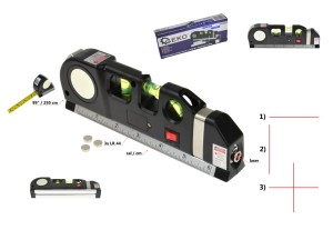 Poziomica laserowa z miarą i metrem 2,5m Geko