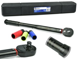 Klucz dynamometryczny 1/2" 28-210nm + nasadki alu 3el.  Black HD Geko