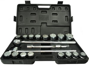 Zestaw kluczy nasad.21el.3/4" 12-kąt.19-50mm/czarna walizka Geko