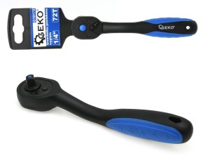 Grzechotka powlekana wygięta 1/4" 72T Geko