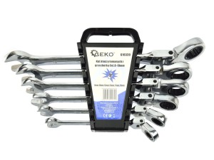 Kpl.kluczy łamanych z grzechotką 8-19mm 6sz Geko