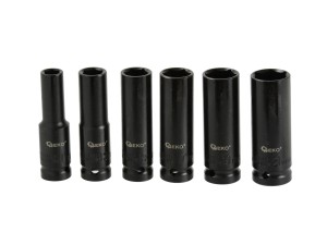 Zestaw długich  nasadek udarowych 1/2" 10-21mm 6el. Geko