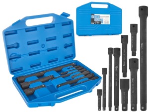 Zestaw przedłużek udarowych 1/4" 3/8" 1/2" CrV 9szt. Geko
