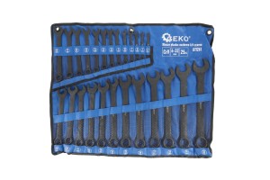 Klucze płasko-oczkowe CRV-czarne 6-32mm 25el. Geko