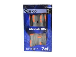 Wkrętaki CRV 7el.GEKO (szaro-pomarańcz Geko