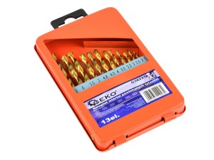 Kpl.wierteł 13szt.1,5-6,5mm HSS TiN met.box Geko