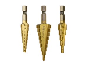Kpl. wierteł stożkowych 1/4" Hex 3szt. (3-12,4-12,4-20mm Geko