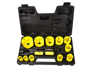 Zestaw otwornic Bimetal do metalu i drewna 17el. plastic box Geko