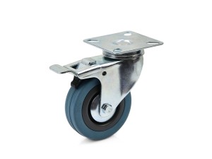 Koło obrotowe do wózka lub stołu warsztatowego z hamulcem 75mm PP/guma Geko