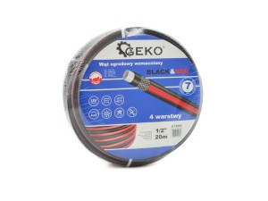 Wąż ogrodowy wzmacniany BLACK&RED 1/2" 30m Geko