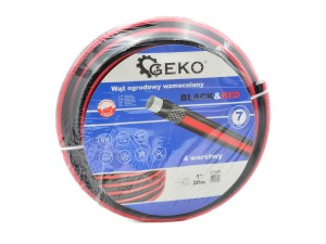 Wąż ogrodowy wzmacniany BLACK&RED 1" 20m Geko