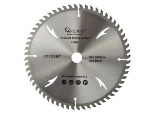Tarcza do cięcia drewna 230x22x60T do piły stołowej / krajzegi Otwory chłodzące Geko