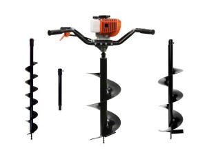Świder spalinowy dwuosobowy + wiertła 10cm,20cm,30cm + adapter 5 John Gardener
