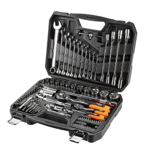 Klucze nasadowe stalowe kwadrat 1/4", 1/2", zestaw 77 szt., CrV Neo