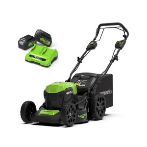 Kosiarka akumulatorowa2x24V z napędem 46cm Greenworks  zestaw ładowarka dual + 2 aku 4Ah