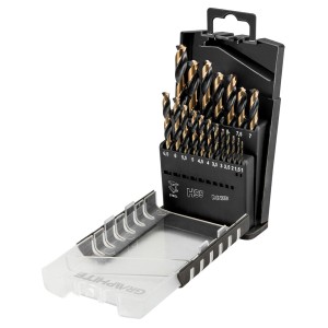 Wiertła do metalu HSS-CNC, 124° "Pro-Tec" 1.0-10.0 mm zestaw 19 szt. Graphite