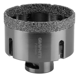 Otwornica diamentowa do płytek gresu kamienia 72 mm x M14 Graphite