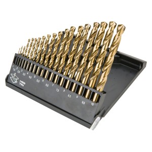 Wiertła do metalu HSS-TiN ze stali szybkotnącej 1.0-10.0 mm, zestaw 19 szt. Graphite