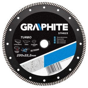 Tarcza diamentowa 230 x 22.2 mm turbo super cienka do betonu Graphite