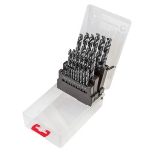 Wiertła do metalu ze stali szybkotnące HSS-G, 1.0-13.0 mm, zestaw 25 szt.