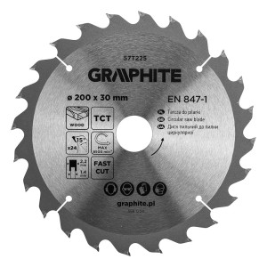 Tarcza widiowa do drewna PILARKI piły 200x30mm 24Z GRAPHITE